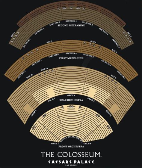 Seating Chart For The Colosseum At Caesars Palace