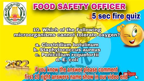 Food Safety Officer Mcq Quiz Fire Set 8 5 Sec Fire Avms Tech Youtube