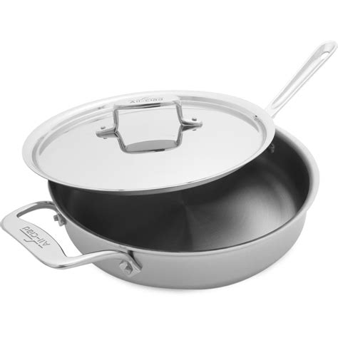 All Clad D Brushed Stainless Steel Qt Covered Weeknight Saute Pan With Lid