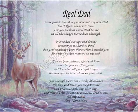Details About Real Dad Personalized Art Poem Memory Birthday Fathers