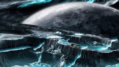 Space Earth Desktop Background Waterfall Fantasy Back Digital Art