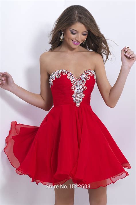 Sexy Red Sweetheart Chiffon Short Prom Dresses 2015 Sleeveless Cocktail