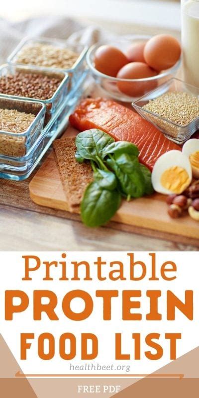 High Protein Foods List Printable Protein Vegetables