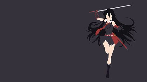 personagem de anime feminino de cabelo preto segurando a espada akame ga kill hd papel de