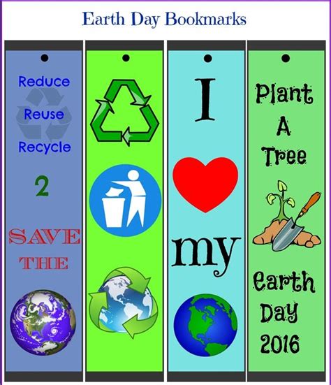 Free Printable Earth Day Bookmarks Earth Day Earth Day Crafts