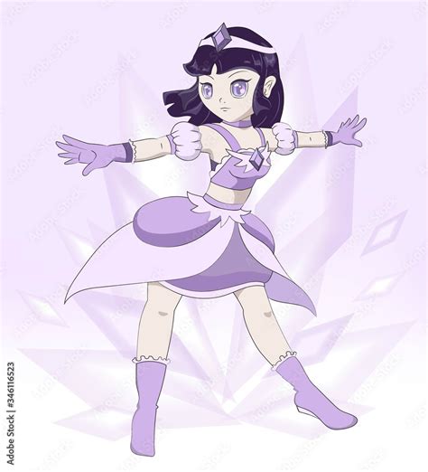 Purple Magical Girl New Cartoon Character Design Stock Vector Adobe Stock
