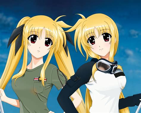 1920x1080 Resolution Two Yellow Haired Female Anime Characters