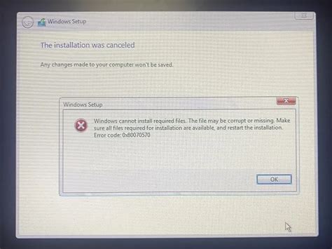 Windows Cannot Install Required Files 0x80070570 Error Solved