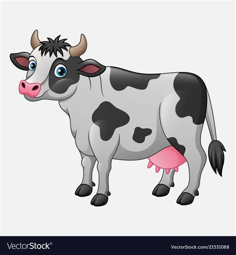 Cute Cow Cartoon Royalty Free Vector Image Vectorstock