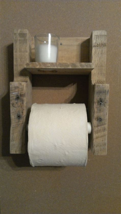 Rustic Pallet Wood Toilet Paper Holder With Candle By Woodhound 2500