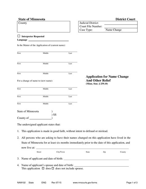 How to legally change your last name in california. Free Minnesota Name Change Forms - How to Change Your Name ...