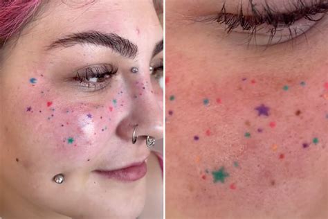 i got rainbow freckles tattooed on my face i love them but people say it ll go out of fashion