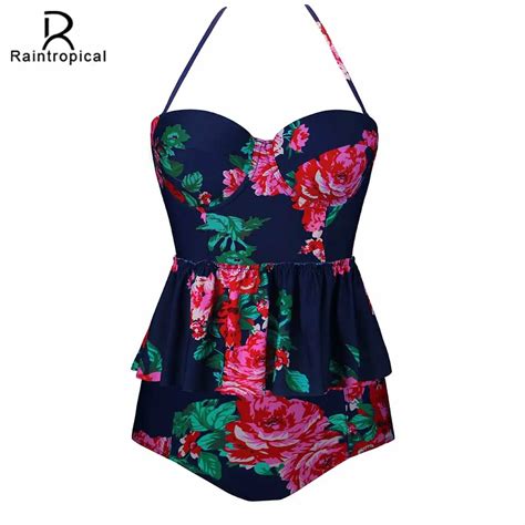 Raintropical 2019 New Sexy Women Swimsuit Plus Size Swimwear Tankini