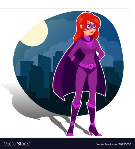 Sexy Cute Cartoon Girl In Comic Book Superhero Vector Image