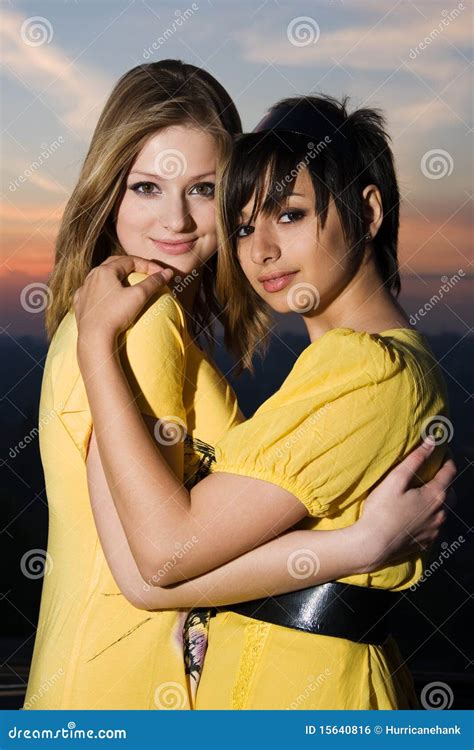 Two Sexy Young Girls Embracing Each Other Royalty Free Stock Image