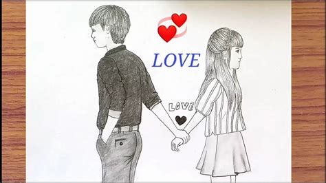 How To Draw Couple Romance With Pencil Sketch Step By Step Two Lovers