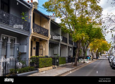 Victorian Terraced Houses In Paddington Sydney Nsw Australia Stock