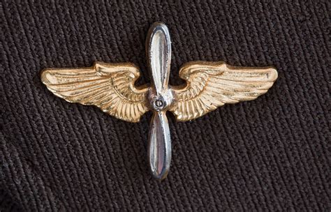S World War Ii Gold Insignia Pin Airplane Propeller And Wings Worn By Curtis Strand On His