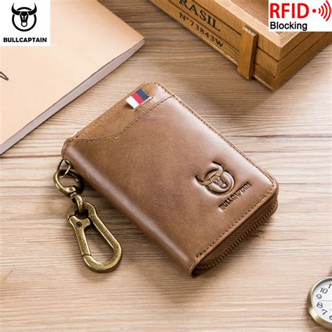 The green key is good for three years from the date of purchase. BULLCAPTAIN Genuine Leather Men&Women Key Wallet Unisex RFID Blocking Business Key Case Fashion ...