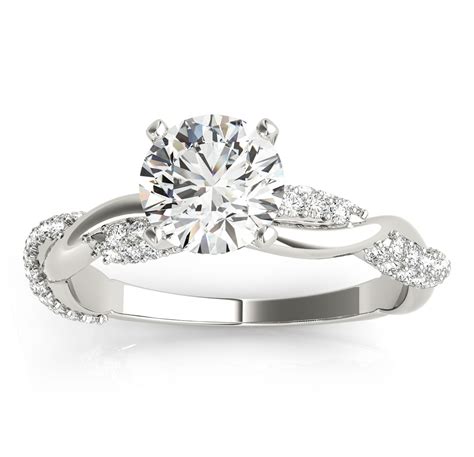 Infinity Twist Diamond Engagement Ring Setting 14k White Gold 040ct Ng20048