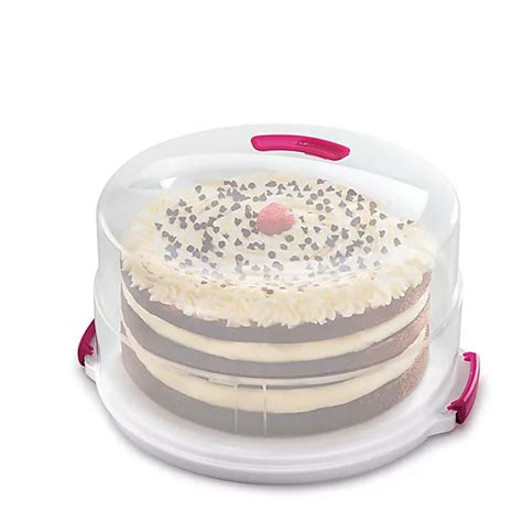 2 In 1 Height Adjustable Round 30cm Cake Carrier Lakeland