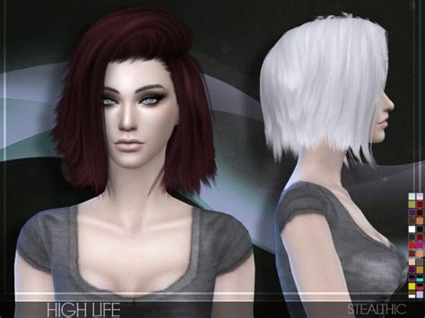 Stealthic High Life Hairstyle Sims 4 Hairs