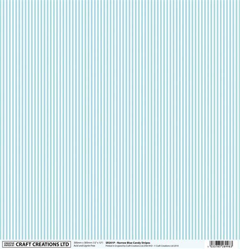 5 Sheets 12 X 12 Pale Blue Candy Stripe Pattern 2mm Wide Stripes
