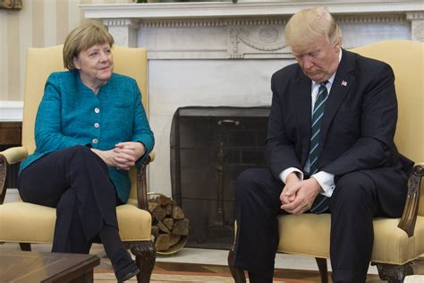 Trump Doesnt Shake Hands With Merkel During Photo Op