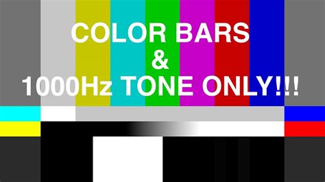 4k Color Bars And Tone 1 Khz Ebu Smpte Arib Youtube