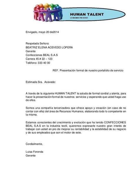 Carta De Presentacion Servicio Al Cliente