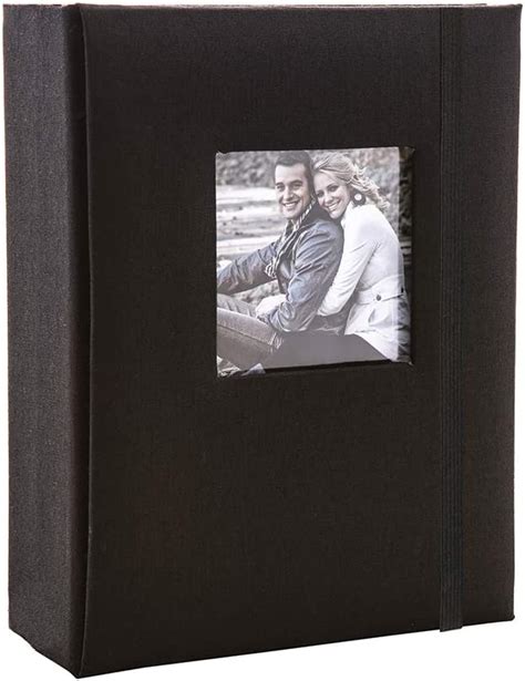 Kenro Black Linen Minimax Photo Album For 100 Photos 6x4” 10x15cm With Space For Photograph On
