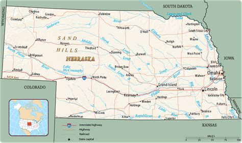 Map Of Nebraska Cities And Roads Gis Geography 50 Off