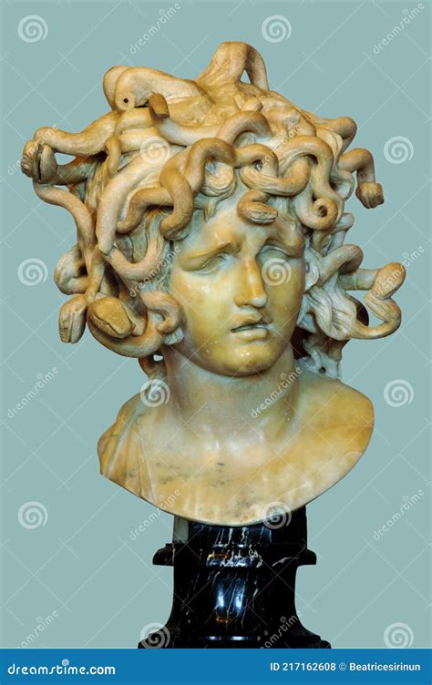 Marble Sculpture Of Medusa The Female Monstrous Creature Having