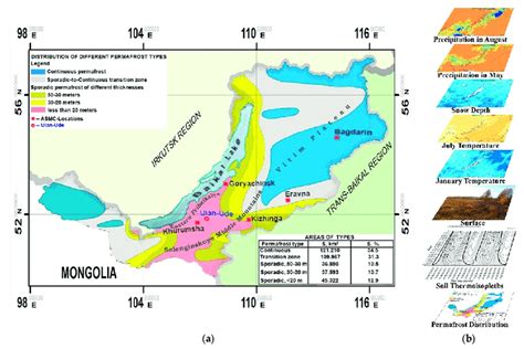 A Map Of The Distribution Of Permafrost Types 17 And The Scheme Of