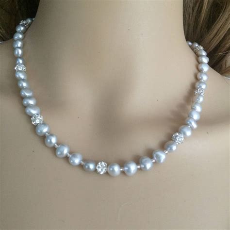 Grey Baroque Freshwater Pearl Necklace With Sterling Silver Toggle