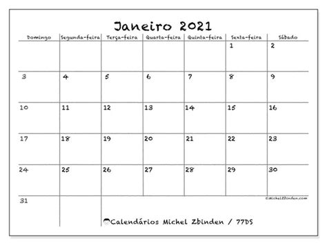 Calendários Para Imprimir 2021 Ds Michel Zbinden Pt