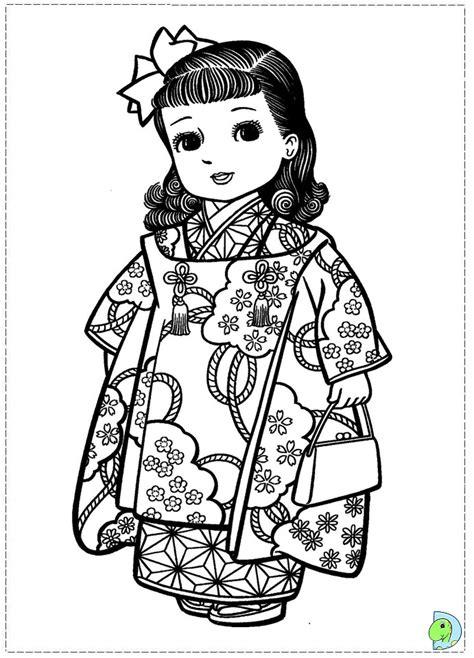 Japanese Doll Coloring Pages