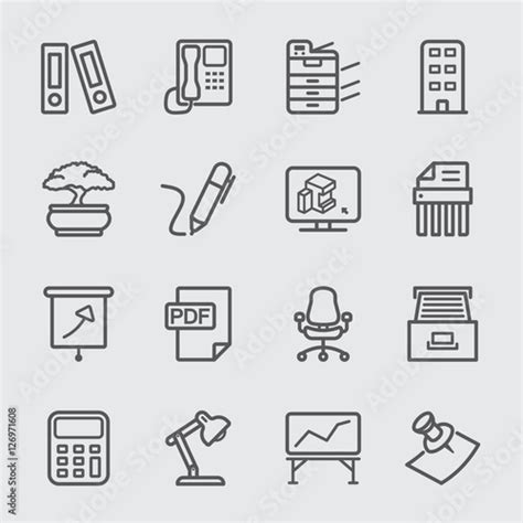 Office Equipment Line Icon Stock Image And Royalty Free Vector Files