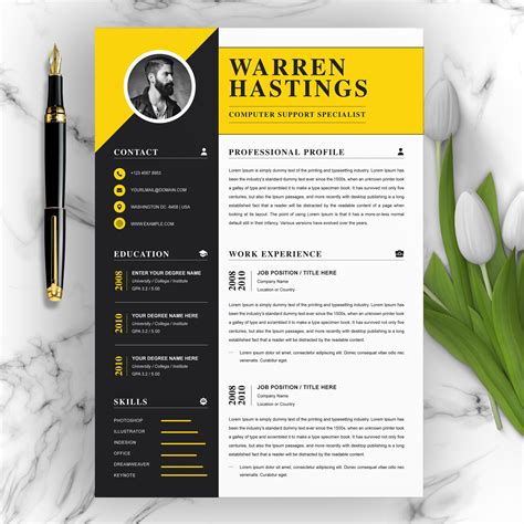 All artwork and text is fully customisable; Creative & Modern Resume/ CV Template - Crella