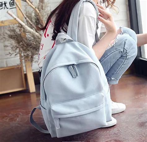 Kawaii Backpack Aesthetic Cute Pastel Sky Blue Basic Cute Backpack