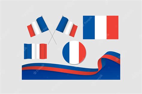 Premium Vector Set Of France Flags In Different Designs Icon Flaying