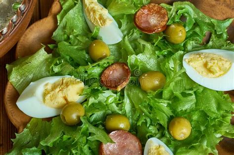 Classic Wilted Lettuce Salad Stock Image Image Of Ensalada Served