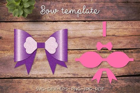 Hair Bow Template Svg Faux Leather Bow