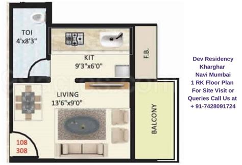 Dev Residency Kharghar Navi Mumbai 1 Rk Floor Plan Regrob