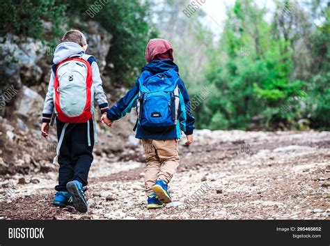 Two Boys Backpacks Image And Photo Free Trial Bigstock