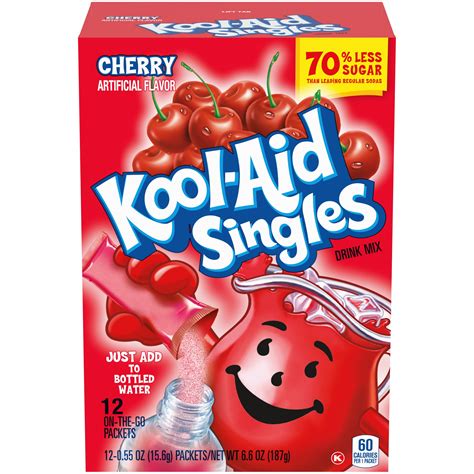 Kool Aid Singles Sugar Sweetened Cherry Artificially Flavored Powdered