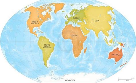Vector Map Of World Continents World Map Continents True World Map