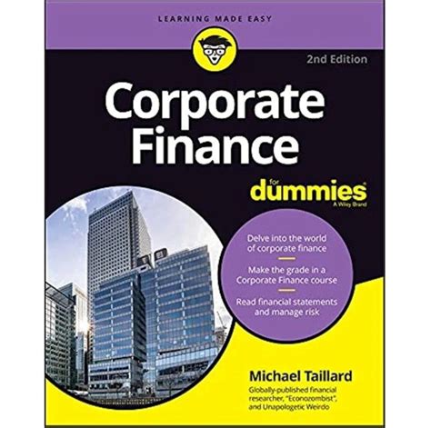 Corporate Finance For Dummies Book Guide By Michael Taillard