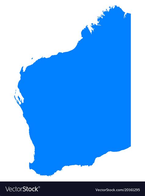 Map Of Western Australia Royalty Free Vector Image