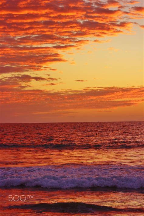 Spectacular Colorful Sunset Amazing Sunset Over The Pacific Ocean In